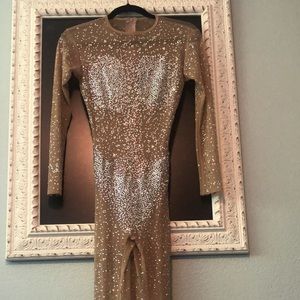 Custom rhinestoned body suit Dance Costume
